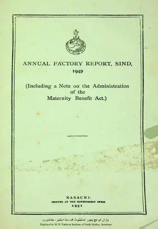 Annual Factory Report, Sindh, 1949