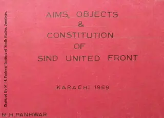 Aims, Objects & Constitution of Sindh United Front