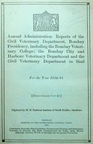 Annual Admin Reports of the Civil Veterinary Department, Bombay Presidency... 1934-35