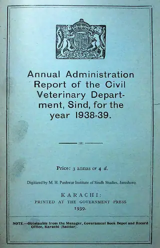 Annual Administration Report of the Civil Veterinary Department, Sind, 1938-39