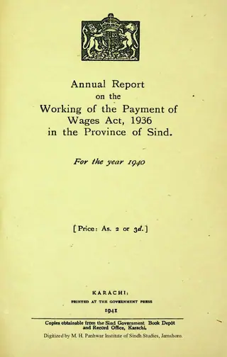 Payment of Wages Act, 1936 in the Province of Sindh 1940