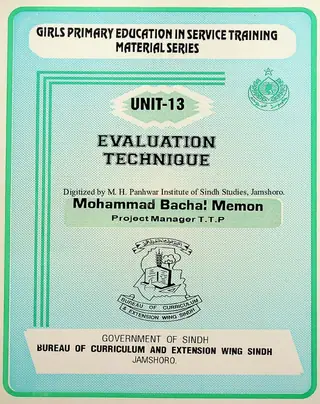 Girls' Primary Education In-Service Training: Material Series Unit-13 (Evaluation Technique)