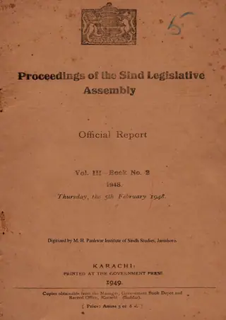 Proceedings of the Sindh Legislative Assembly (Volume 3, Number 2, 1948)