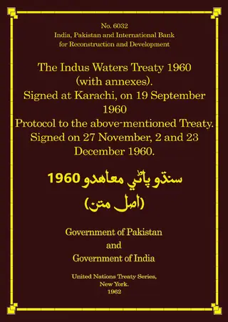 The Indus Waters Treaty 1960 (Aṣal Matan)