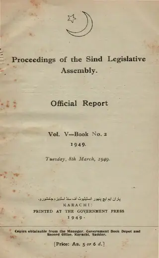 Proceedings of the Sindh Legislative Assembly (Volume 5, Number 2, 1949)