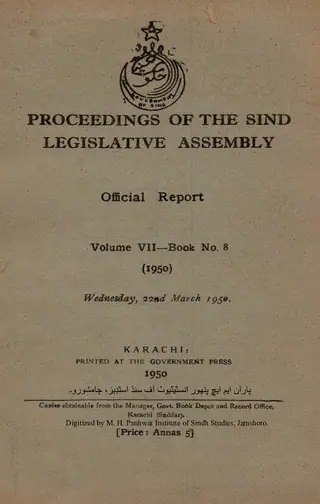 Proceedings of the Sindh Legislative Assembly (Volume 7, Number 8, 1950)
