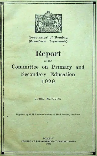 रिपोर्ट ऑफ़ दि कमिटी ऑन प्राइमरी ऐंड सेकंडरी एज्युकेशन (1929)