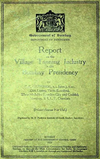 Report on the Village Tanning Industry in the Bombay Presidency