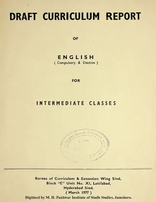 Draft Curriculum Report of English For Intermediate Classes (Compulsory & Elective)