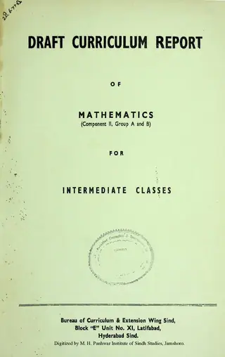 Draft Curriculum Report of Mathematics for Intermediate Classes (Component II, Group A and B)