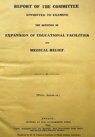 Report of the Committee Appointed To Examine the Question of Expansion of Educational Facilities and Medical Relief