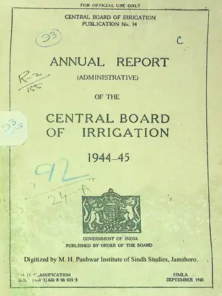 Annual Report (Administrative) of the Central Board of Irrigation (No. 34, 1945)
