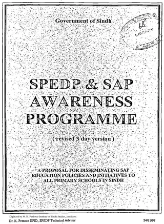 SPEDP & SAP Awareness Programme (Revised 3 Day Version)
