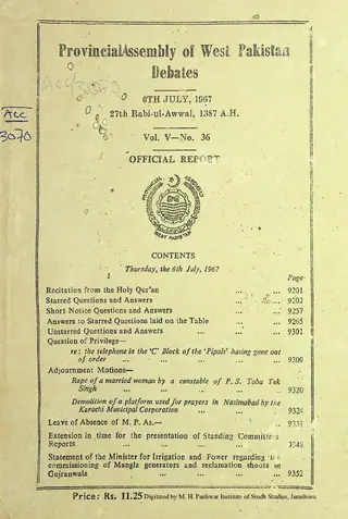 Provincial Assembly of West Pakistan Debates (Volume 5, Number 36, 1967)