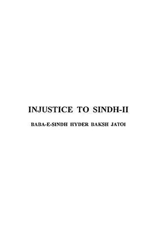 Injustice To Sindh Part 2