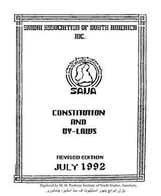 Sana Constitution And By-Laws