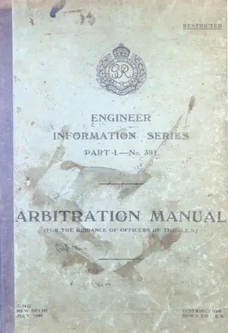 Arbitration Manual For The Guidance Of Officers Of The Military Engineer Services