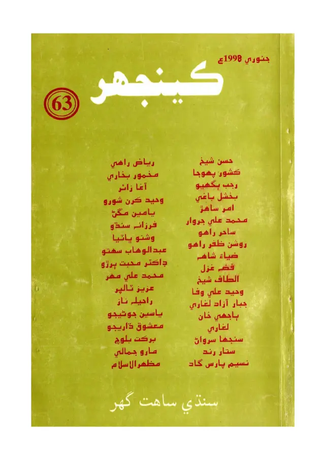 Māhvār Kīnjhar (63) Janvarī 1998