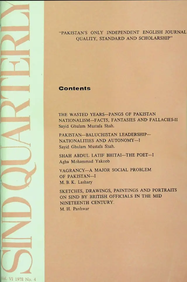 Sindh Quarterly (Volume 6, Number 2, 1978)