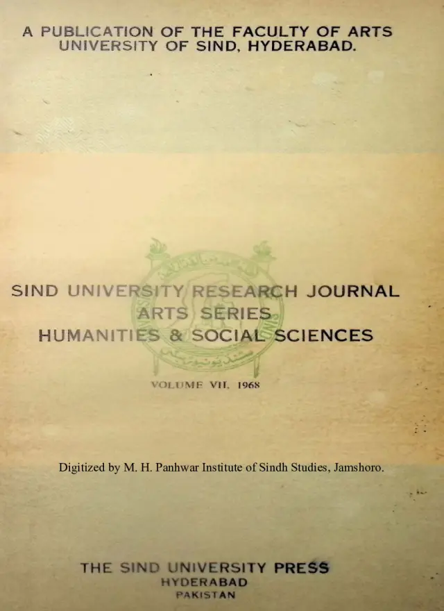 Sindh University Research Journal (Volume 7)