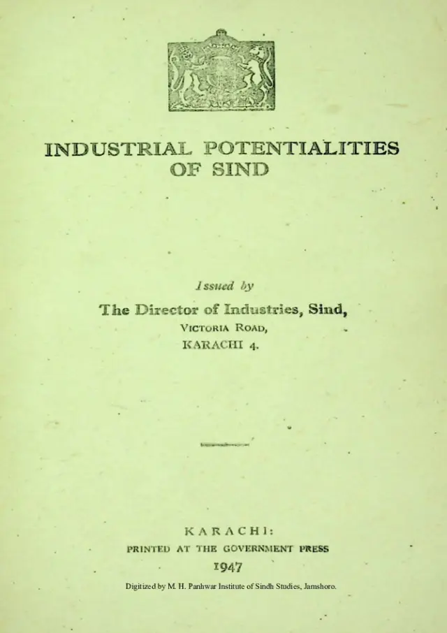 Industrial Potentialities of Sindh