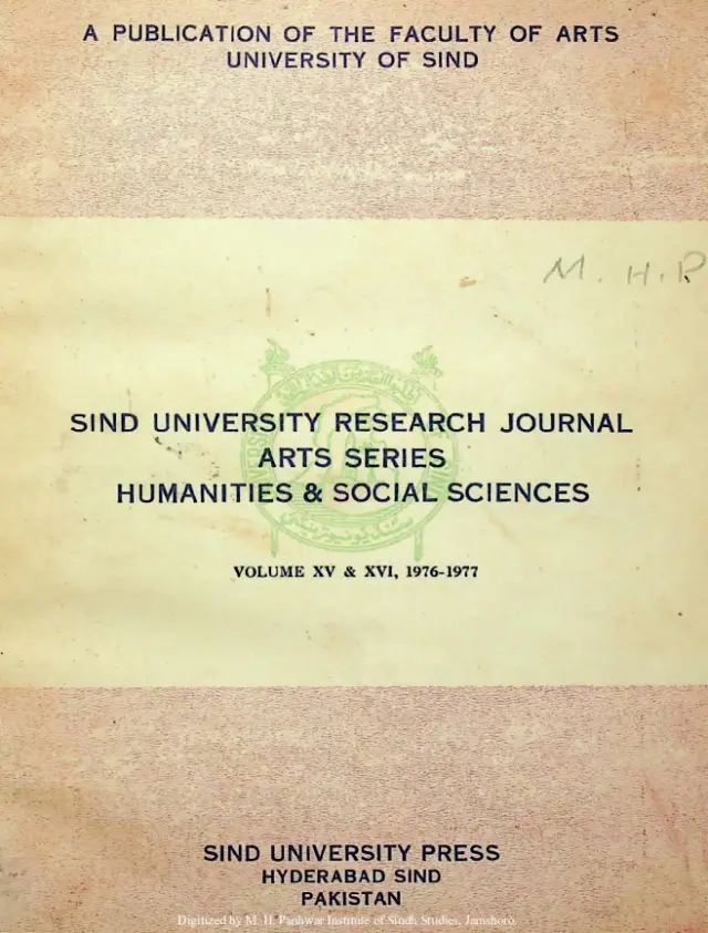 Sindh University Research Journal (Volume 15-16, 1976-1977)