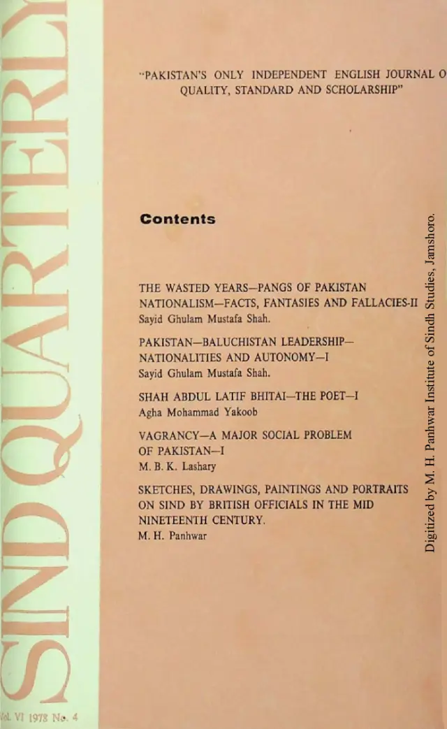 Sindh Quarterly (Volume 6, Number 4, 1978)