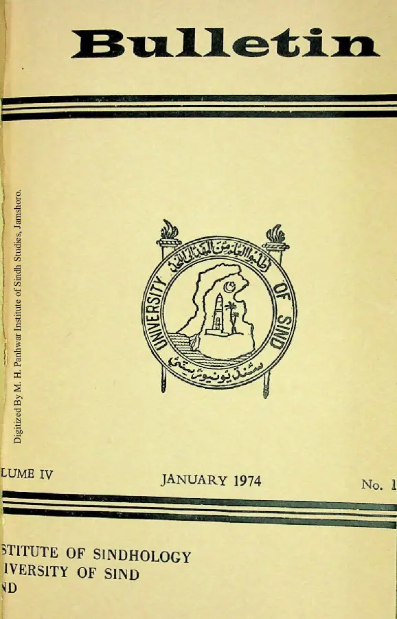 Bulletin of the Institute of Sindhology (Volume 4, Number 1, 1974)