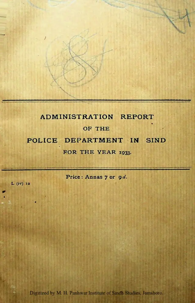 Administration Report of the Police Department in Sindh 1933