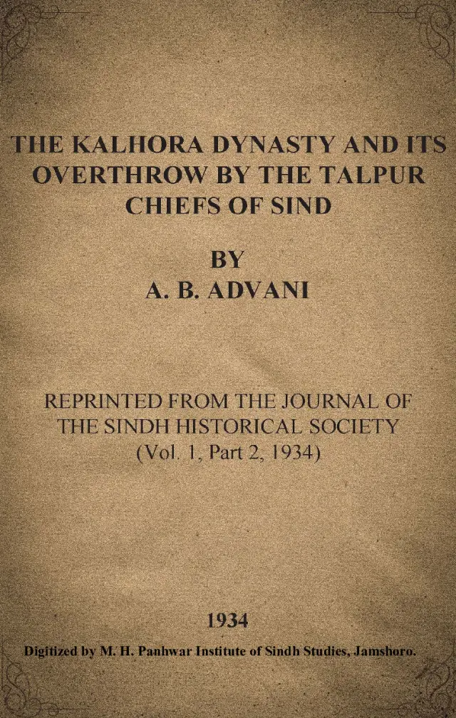 The Kalhora Dynasty And Its Overthrow By The Talpur Chiefs Of Sindh
