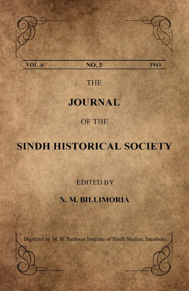 The Journal of the Sindh Historical Society (Volume 6, Number 3, 1943)