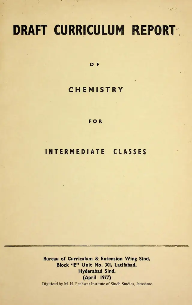 Draft Curriculum Report of Chemistry for Intermediate Classes (1977)