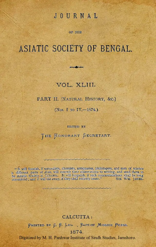 Journal of the Asiatic Society of Bengal (Volume 43, Part 2, Number 1-4, 1874)