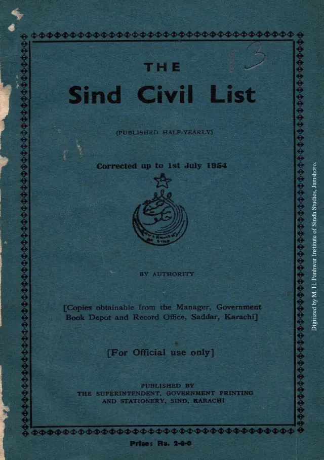 The Sindh Civil List (1954)